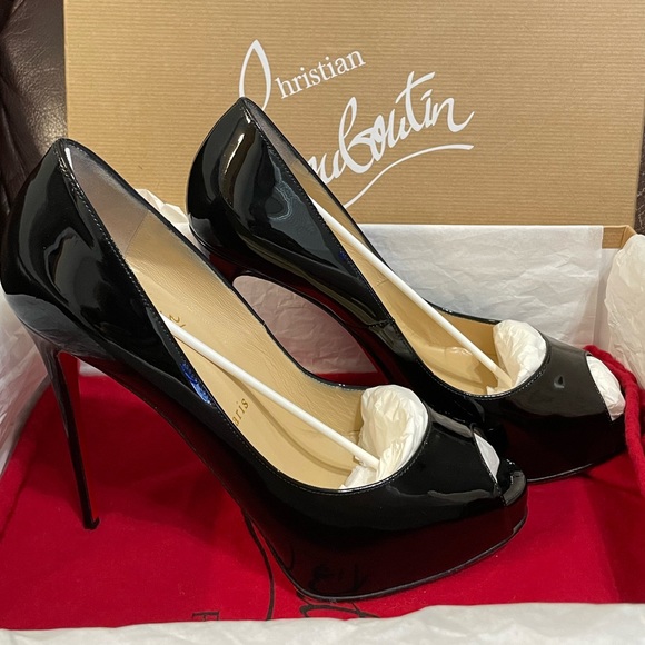 Christian Louboutin New Very Prive peep toe platform pump EU37 Mirror gloss pat. - Picture 6 of 12